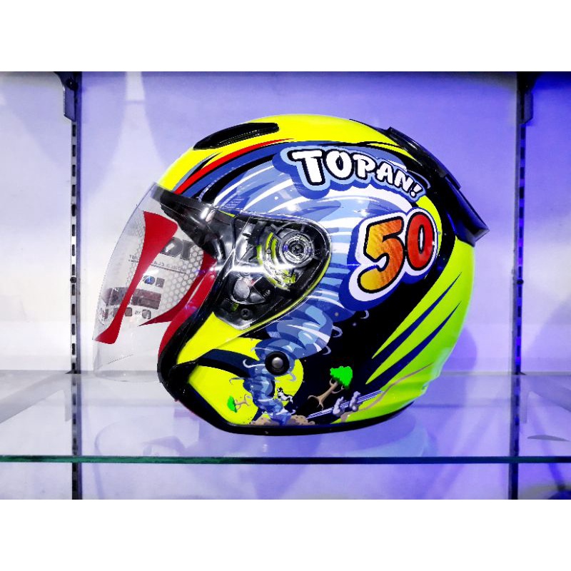 KYT HELM DJ MARU MOTIF TOPAN REPLICA YELLOW FLUO | KYT DJ MARU ORIGINAL