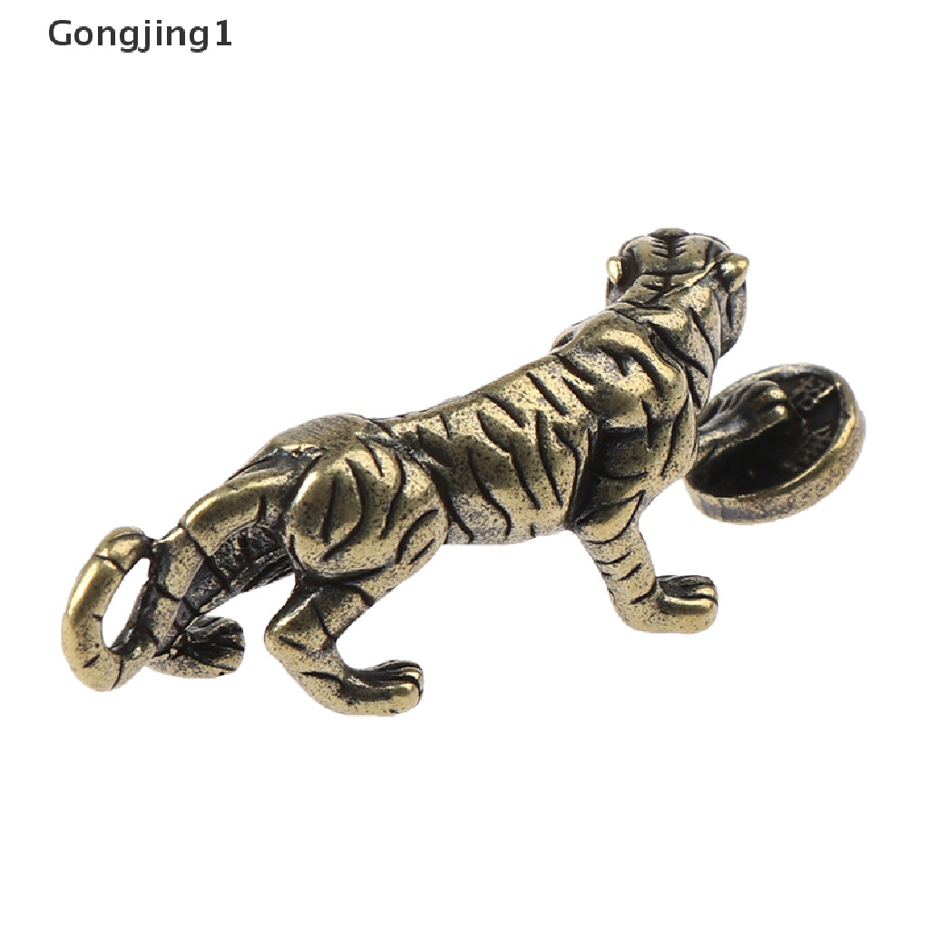 Gongjing1 Ornamen Patung Macan Zodiak Cina Bahan Kuningan Untuk Dekorasi Meja Kantor