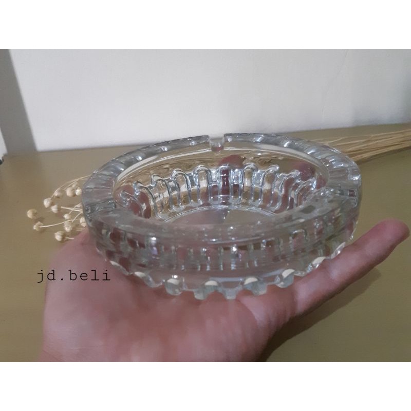Asbak kaca Motif/Asbak jumbo/Asbak bening/Asbak tebal/Asbak