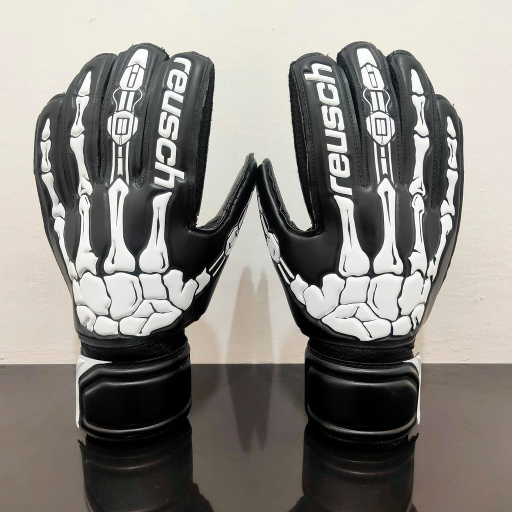 Sarung Tangan Kiper Dewasa Tanpa Tulang - REUSCH X-RAY SD Black/White [Size 8, 9, 10]