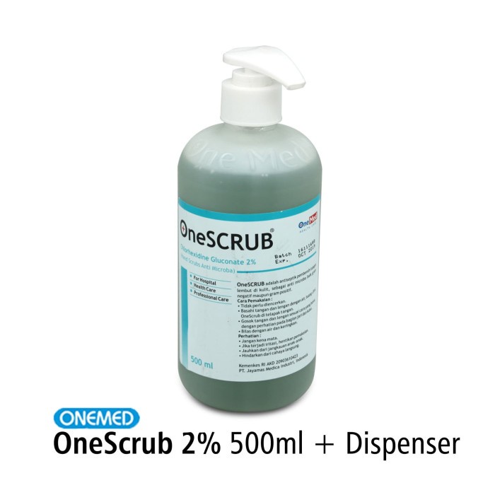 One Scrub OneMed 2% Hand Scrubs +dispenser 500ml OJB