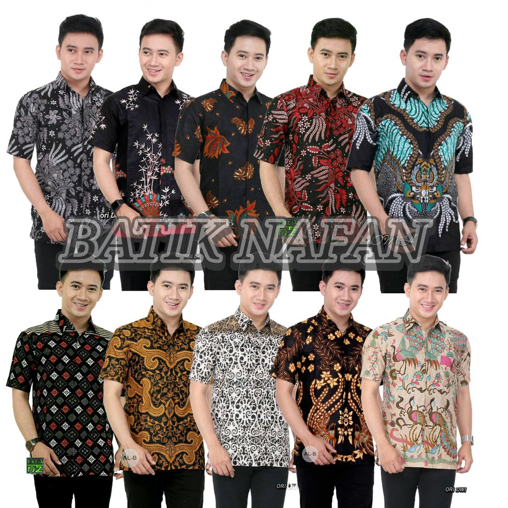 Hem Batik Pria Pendek Lawasan Sogan/Pari Sulur/Parang Black