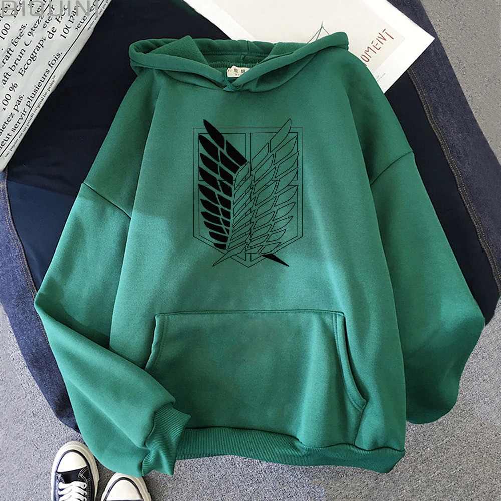 IvannaCollection Sweater Hoodie Anime Wanita dan Pria Attack On Titan Shingeki No Kyojin