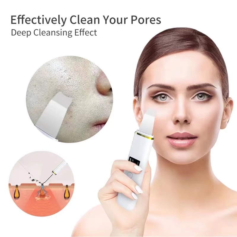 Pembersih wajah ultrasonic skin scrubber angkat kulit mati kerutan minyak wajah peremajaan kulit