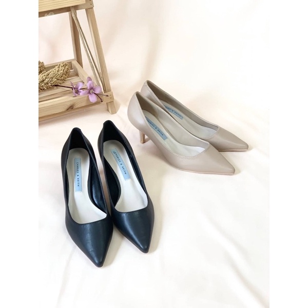 Sepatu Hak Tinggi Wanita CK Pump High Heels Shoes 4cm Premium Import Hitam Black Krem Beige Cream Cr