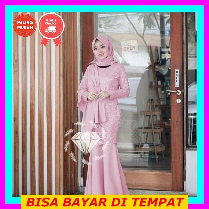 Termurah Ready Jumbo Xxl Gamis Tiara Andini Velvet Brokat Tile Mutiara | Dress Muslim Gamis Wanita T