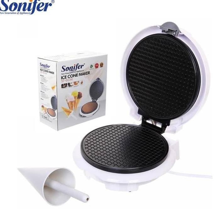 Ice Cone Maker Sonifer SF-6034 Mesin Pembuat Cetakan Stroopwafel dan Crispy Es Krim