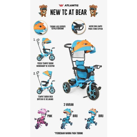 Sepeda Roda Tiga Anak Merk Atlantis Bear (Bangku Putar)