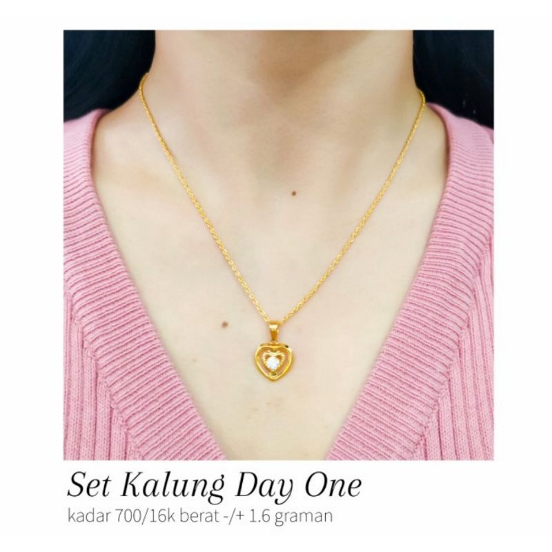 Kalung emas asli kadar 700 model liontin hati