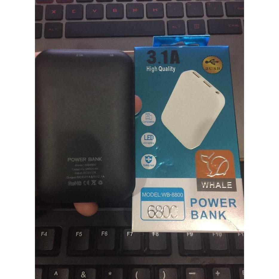 Power Bank WHALE 6800mAh WB-8800 Real Capacity ORIGINAL