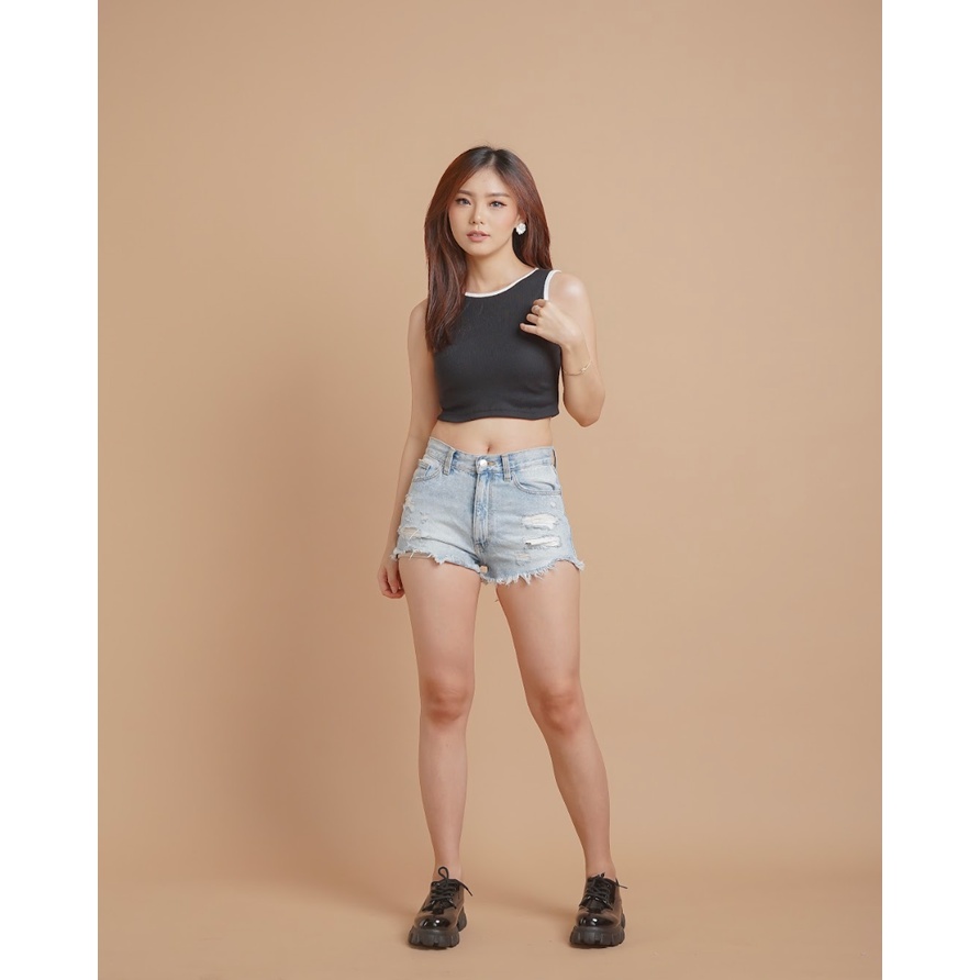 MODAVIE - MIKHA Tanktop Korea Crop Tank Top Baju Atasan Wanita