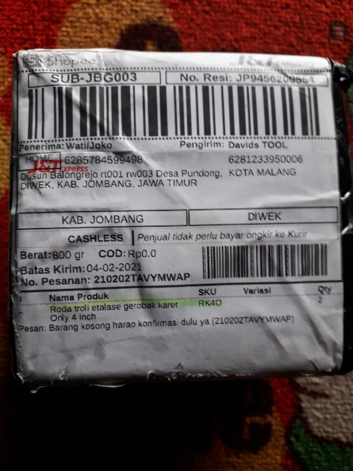Roda Troli 4 Inch Etalase Gerobak Karet Only