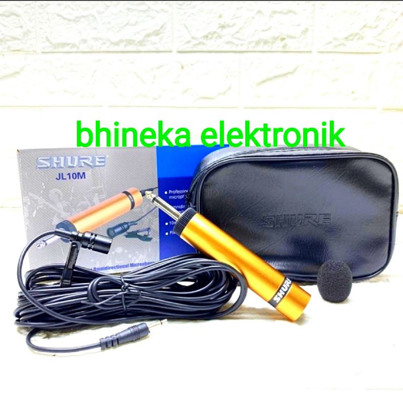 mic kabel shure JL10M mic shure jepit mic clip on