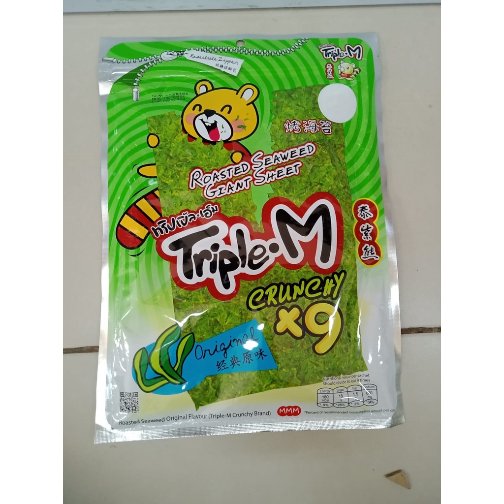 Triple M roasted seaweed - snack seaweed / original/ grilled squid/ spicy 45g