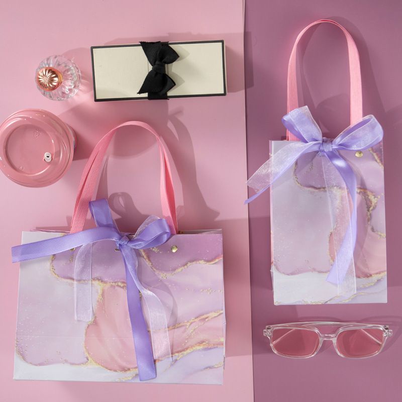 PAPER BAG MEWAH TAS KANTONG HADIAH PREMIUM PUPLE MARBLE