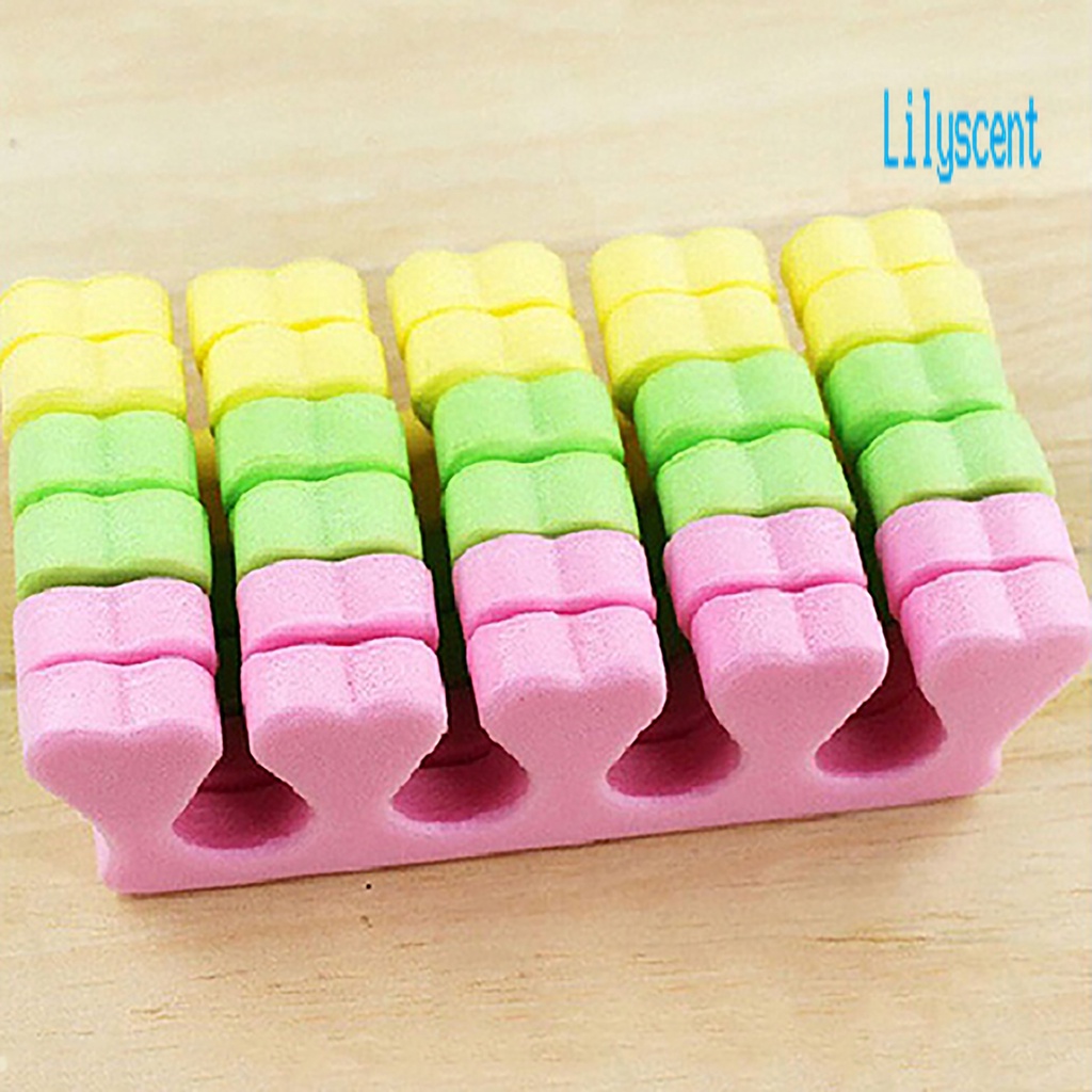 Lily 10Pcs Spons Lembut Pemisah Jari Kaki Untuk Manicure / Pedicure