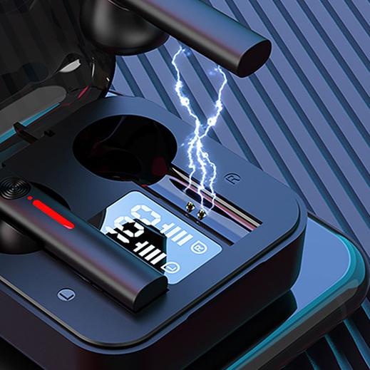 ♦ AIBAKE Headset Bluetooth TWS T13 Earphone Gaming dengan Mic Full Bass Fingerprint Kontrol untuk An