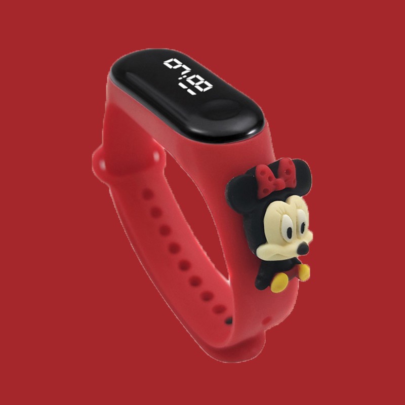 ✅COD Jam Tangan Elektronik Motif Kartun Anak Laki-laki Perempuan LED Karakter Minimalis Gelang-Var 1 Minnie