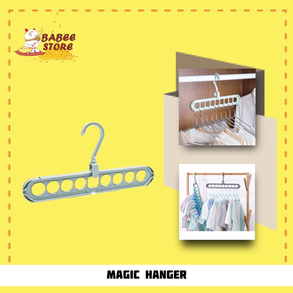 MAGIC HANGER / GANTUNGAN BAJU MULTIFUNGSI / FOLDABLE HANGER / GANTUNGAN BAJU 9 IN 1 PRAKTIS RAPI