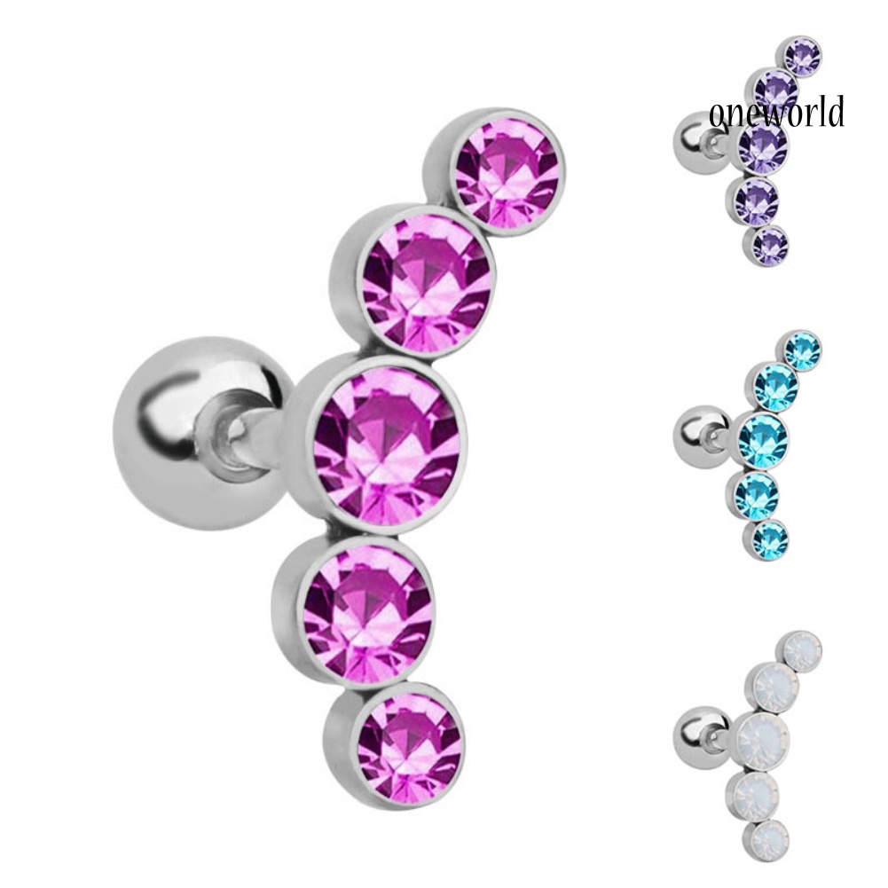 OW@ 1Pc Women Rhinestone Cartilage Helix Tragus Ear Stud Earring Piercing Jewelry