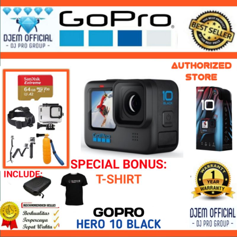 GOPRO HERO 10 Black / 9 Black Actioncam 5.3K 23MP Action Camera Gopro Hero10 Black / Hero9 Black Gop