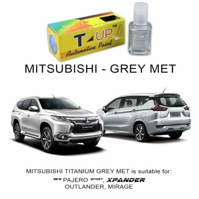 T-UP CAT OLES MITSUBISHI TITANIUM GREY METALLIC CONTOH CAT GREY METALLIC CAT ABU ABU MITSUBISHI