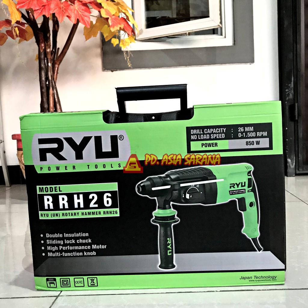 Jual Mesin Rotary Hammer Drill 26mm RYU / Bor Kayu Besi Bobok Tembok