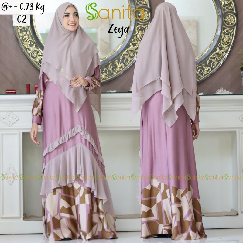 Gamis Syari Zeya Original By Sanita (READY SIAP KIRIM)