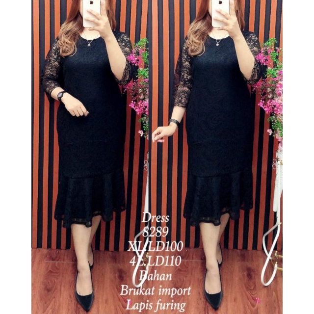 dress pesta duyung brokat