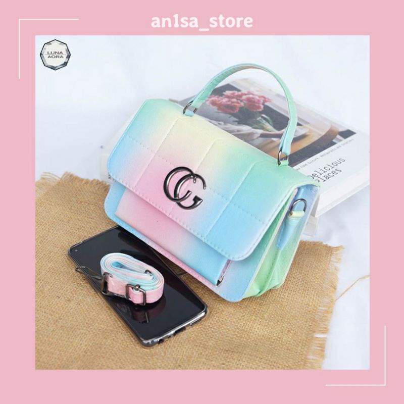 Tas Selempang Rainbow Bordil CG 2in1 Tas Selempang Wanita Terbaru