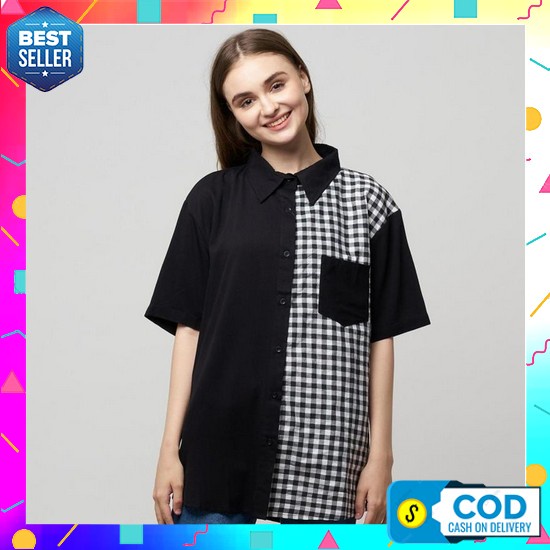 Kemeja Linen Oversize Wanita Import Terbaru Adem Dan Halus Kemeja Polo Monellina 601104 Kemeja Overs
