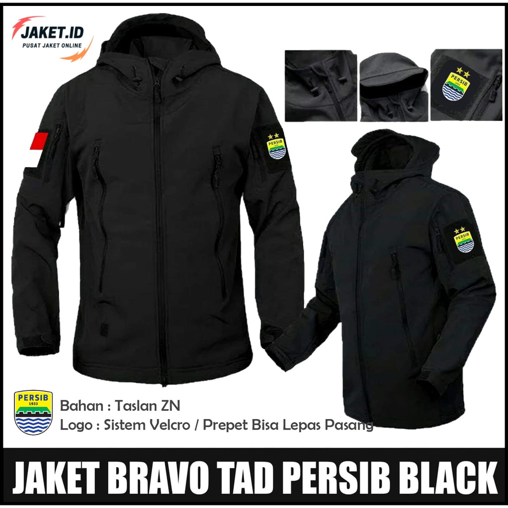 JAKET PRIA TAD BRAVO TACTICAL TAKTIKAL PERSIB BANDUNG WARNA HITAM