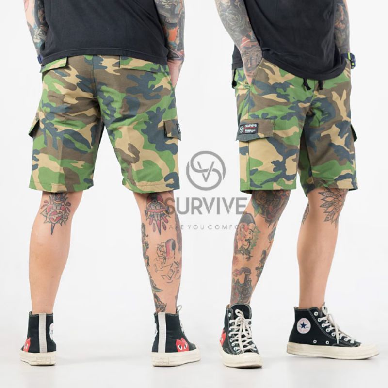 celana pendek peria terbaru/celana loreng pendek cowo original survive/celana loreng pendek short ca