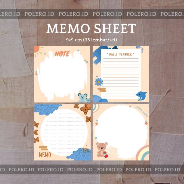 

(bisa custom) Memo Sheet / Pad - Note Pengingat dan Catatan, Non Sticky