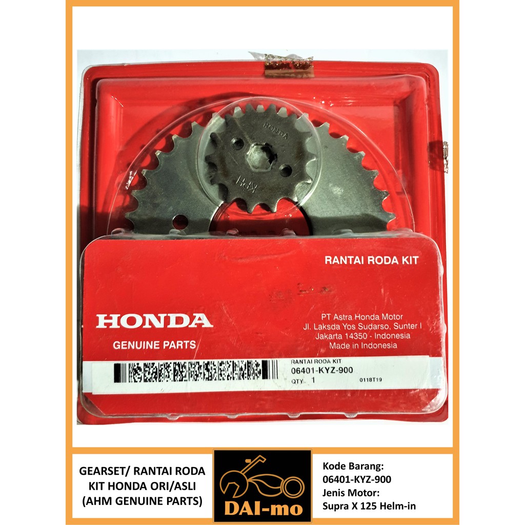 GEAR SET Supra X 125 Helm-in AHM ORI 06401-KYZ-900/ Gir set/ Gearset/ Girset/ Rantai Gir HONDA ASLI