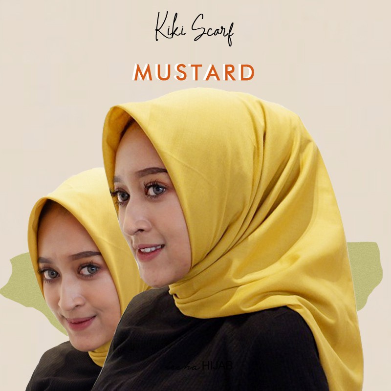 Jilbab Segiempat Kiki Scraft Warna Kuning Mustard Bahan Katun Mudah Dibentuk Tidak Kusut Nyaman Shopee Indonesia