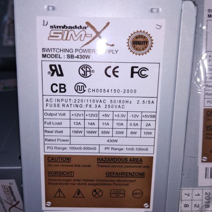 ORDER-KIRIM promo termurah PSU simbadda 430w oem
