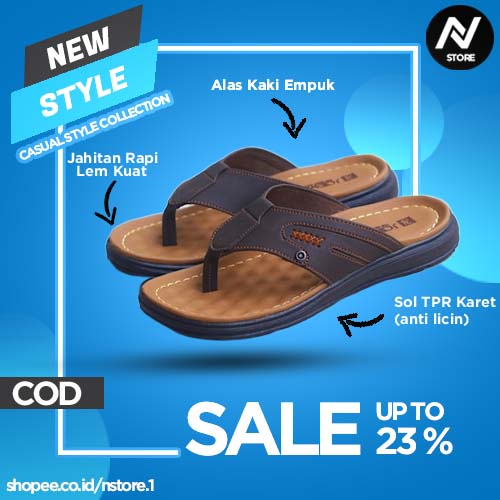 {ORIGINAL}Sandal Pria Casual S28 Sandal Kulit Pria Sendal Pria Kekinian Sendal Slip On Sandal Slop P