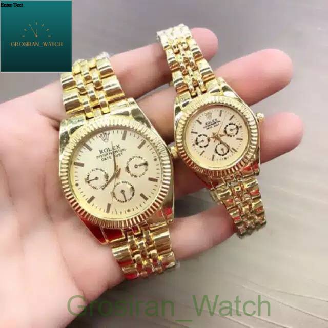 Jam Tangan Pria/Wanita/Couple Rolex Crono Off Case Gold [G_W]