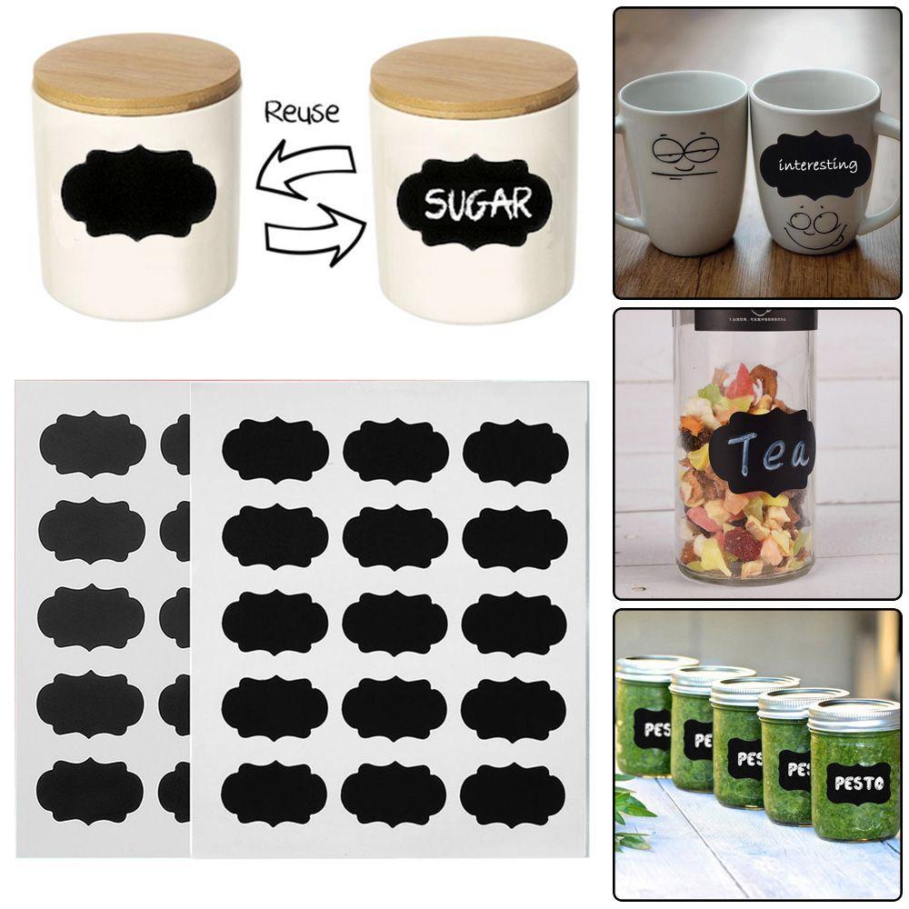 Nanas 15/30PCS Label Stiker Perekat Diri Perlengkapan Rumah Dihapus Spice Jar Tag