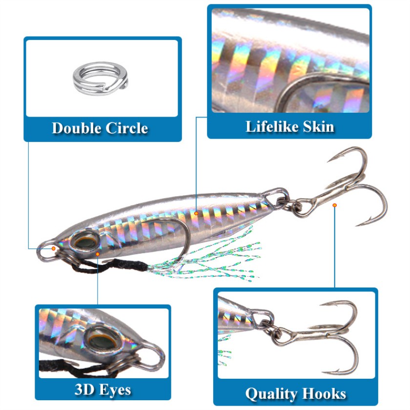 Shengyao 1Pcs Duo Metal Lead Jig Fishing Lure 16g 32g Swimbait Fishing Ikan Bass Bait Kail Wobbler Jigging