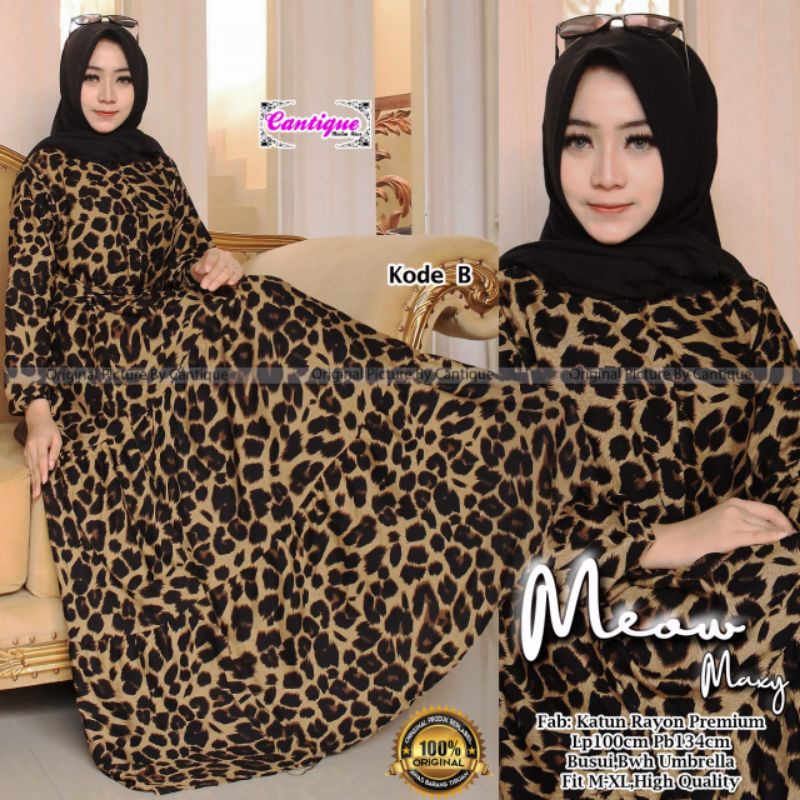 LONG DRESS LEOPARD GAMIS MOTIF MACAN BAHAN RAYON PREMIUM