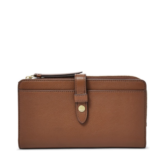 Dompet FOSSIL Fiona Tab Clutch Brown New Original