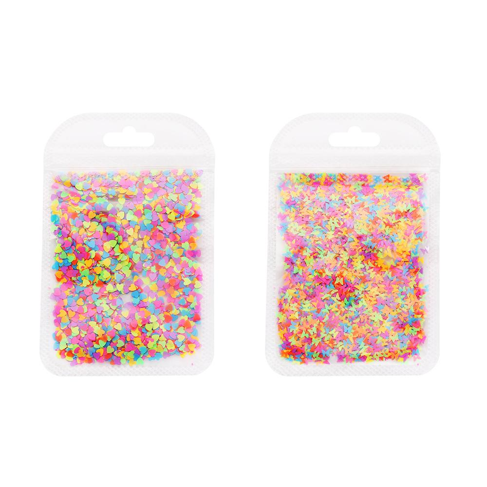 Sequin Flakes Fluorescence Bentuk Kupu-Kupu Untuk Nail Art Butterfly