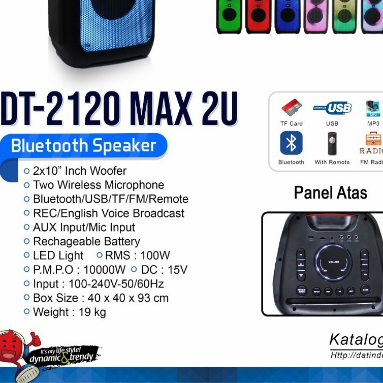 Speaker Portable DAT DT2120 Max 2U / Speaker Aktif DAT DT2120 MAX2U