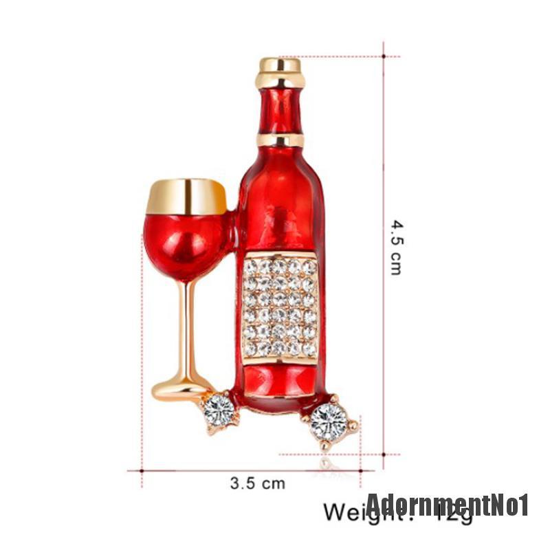 (Adornmentno1) Bros / Pin Bentuk Botol Red Wine Untuk Aksesoris Pakaian Pria / Wanita