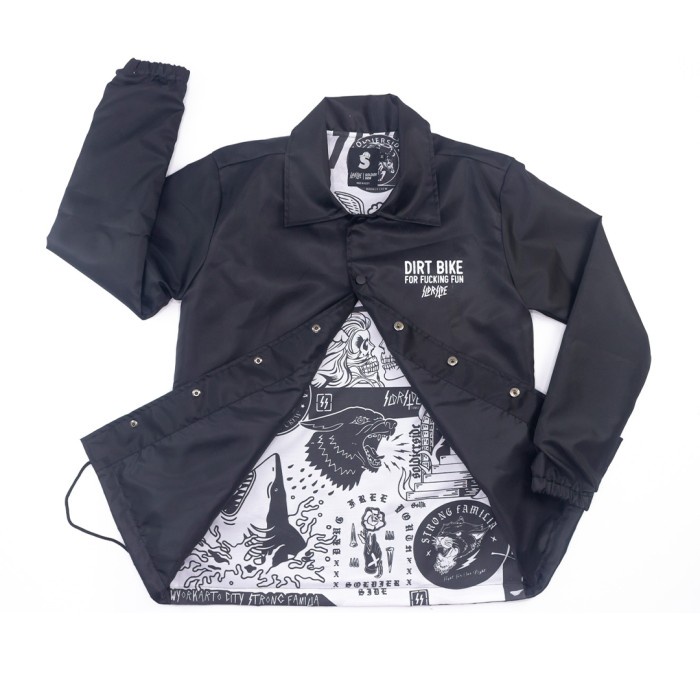COACH JACKET Windbreaker Soldierside Black "DirtBike" 117 M PROMO PREMIUM KEREN L8A6 MURAH BISA COD