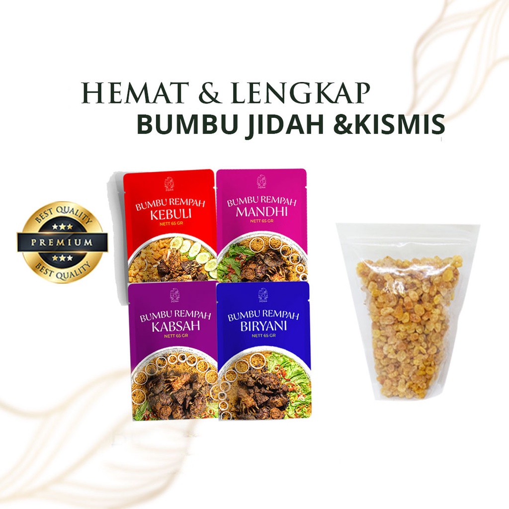 Paket Bumbu Lengkap Kismis Golden raisin Bumbu Kebuli Kabsah Mandhi Biryani Briyani Khas Timur Tengah Bumbu Instan India