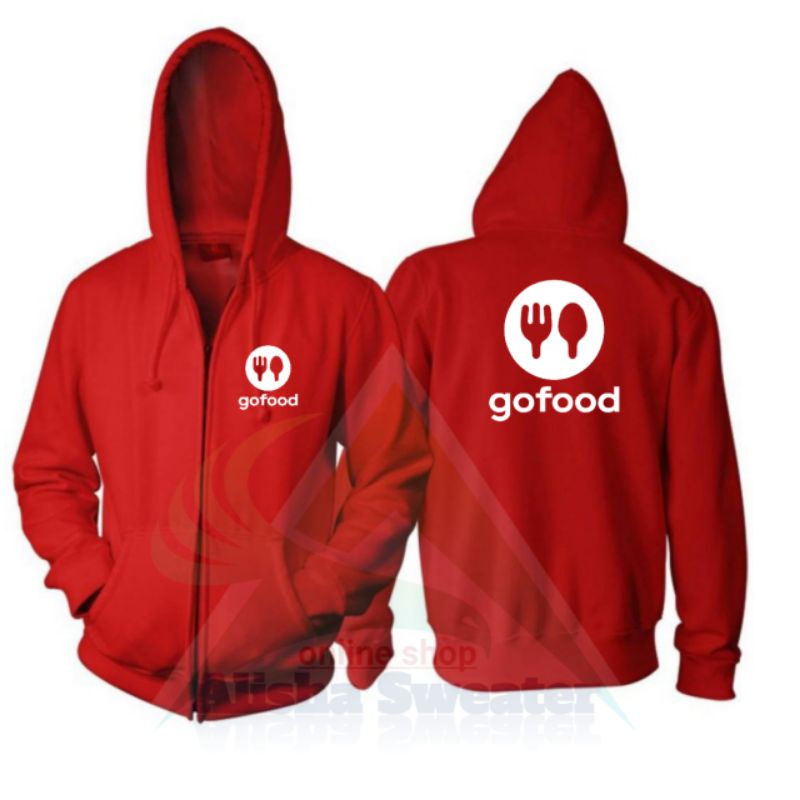 JAKET PRIA MERAH GOFOod jAkeT ZIPPER HOODIE DRIVER FOOD JACKET RESLETING MERAH GOPOOD JAKET HITAM FO