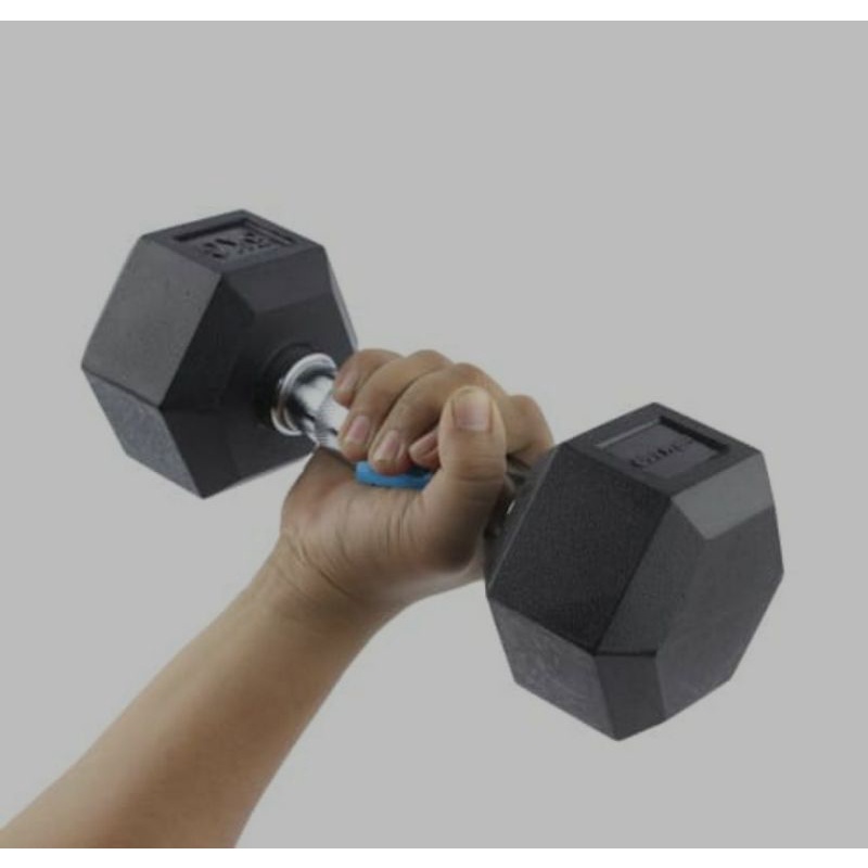 BERWYN DUMBBELL 2 &amp; 5KG HITAM/ACE BARBEL KARET HEXAGONAL 2&amp;5 KG/ACE HEX RUBBER  DUMBBELL 5KG BLACK